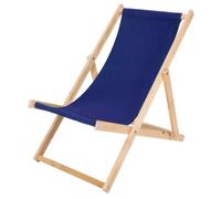Chaise Longue Pliante en Bois Bleu- Transat chilienne en hêtre Robuste 120 kg - Relax Pliable pour Jardin, Balcon, terrasse, Plage & Camping