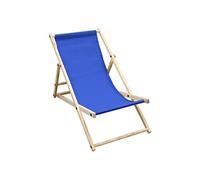Chaise Longue Pliante en Bois de Pin, Bleu Foncé 120kg, Dossier Réglable à 3