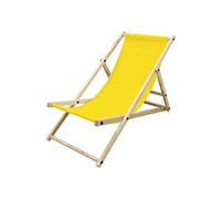 ECD Germany Chaise Longue Pliante en Bois de Pin, Jaune 120 kg, Dossier Réglable à 3