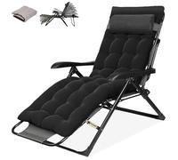 Chaise Longue Pliante Fauteuil Relax Transat Jardin-Dossier Réglable avec Coussin avec Repose-tête Fauteuil Pliant Portable pour, Patio Jardin Piscine Charge 150 kg Gravité Zéro