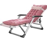 Chaise longue pliante inclinable - Fauteuil inclinable rembourré très résistant avec coussin épais pour jardin et plage