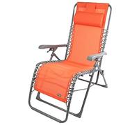 Chaise Longue Pliante Jardin gravité zéro Orange avec Coussin Aktive