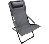 Chaise longue pliante Rebecca Mobili Ukpa 88x63x83 polyester acier gris foncé