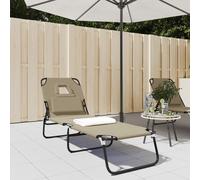 Chaise Longue Pliante Transat Jardin Tissu Oxford Acier Enduit de Poudre vidaXL