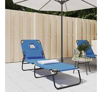 Chaise Longue Pliante Transat Jardin Tissu Oxford Acier Enduit de Poudre vidaXL