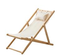 Chaise longue pliante Zero Gravity extra large - Chaise de terrasse épaisse et portable avec 4 positions de réglage en bois massif, idéale pour balcon et plage