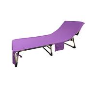 Chaise Longue Pomrone Violet pour Piscine, Plage, Jardin et Hôtel - Poches de Rangement Latérales - Matériau en Microfibre de Polyester et Aluminium - Facile à Plier et à Nettoyer en Machine