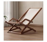 Chaise longue portable en bois - Chaise de plage pliable avec cadre en bois massif et toile, design inclinable léger pour une utilisation en extérieur et intérieur, facile à transporter