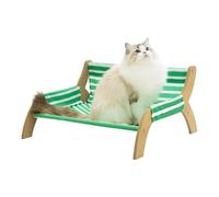 Chaise longue pour chat - 53,5 x 46 x 28 cm - Hamac pour se reposer - Pratique à transporter - Meuble respirant - Élégant motif rayé pour un sommeil apaisant - Appartement salon intérieur ou extérieur