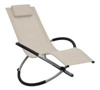 Chaise longue pour enfants - - Crème - Pliable - Textilène - Oreiller inclus