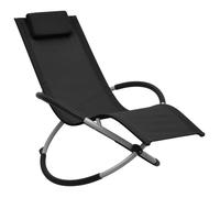 Chaise longue vidaxl noir H. 59.5 cm L. 121 cm en acier non empilable pliable gris G