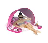 Chaise longue Raft avec porte-gobelet - Canapé à base d'eau, 1 unité semi-submersible pour la relaxation à la plage, traversin rempli d'air avec base en maille douce, équipement de loisirs, canapé