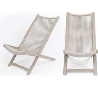 Chaise longue Rebecca Mobili Azan 79x48x90 Acier Polyrattan Gris SET 2 pcs