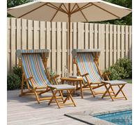 vidaXL Chaise Longue 4 pcs 3 Position Bois d'eucalyptus Massif, Chaise Longue Pliable, mobilier de Jardin résistant, sièges extérieurs en Eucalyptus, détente Garantie