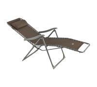 Chaise longue Relax beige foncé, PLIABLE, avec dossier réglable