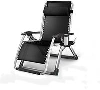 Chaise longue rembourrée robuste avec porte-gobelet - Fauteuil inclinable réglable pliable pour la relaxation en plein air, jardin, chaise longue pour plus de confort