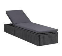 Vidaxl Chaise Longue Résine Tressée Noir Et Gris Foncé