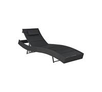 Chaise longue Résine tressée et textilène Noir44896