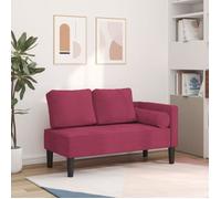 vidaXL Chaise longue avec coussins en velours rouge bordeaux