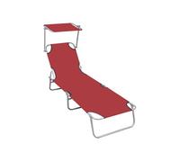 Chaise longue vidaxl rouge L. 57 cm H. 27 cm en aluminium non empilable pliable Rouge G
