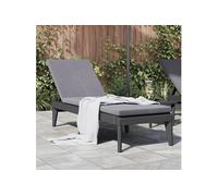Vidaxl Chaise Longue Anthracite 186x60x29 Cm Pp Gris