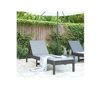Chaise Longue, Siège avec Dossier Réglable, Bain de Soleil, Transat de Jardin Terrasse Balcon, Scandinave, Gris Bois 825069