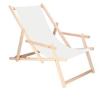 Chaise longue - SPRINGOS® - Transat de Jardin - Bois de hêtre - Pliant - 3 niveaux de réglage
