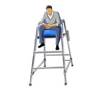 Chaise longue surélevée d'extérieur - Haute capacité de 330 kg, en acier inoxydable résistant à la décoloration pour sauveteur, arbitre et observation