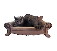 24285 Lit surélevé pour chat et griffoir 2 en 1 en carton, accessoire chat pour la détente et l'aiguisage des griffes, design élégant, canapé antique