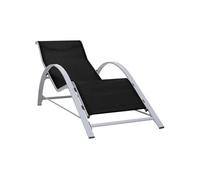 Chaise longue textilène et aluminium noir