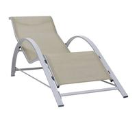 vidaXL Chaise longue textilène et aluminium crème 310535