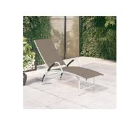 vidaXL Chaise longue Textilène et aluminium Taupe 310523
