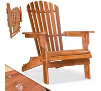 Chaise longue transat Adirondack en bois d'acacia bain de soleil jardin- pliable