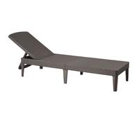 Chaise longue Transat bain de soleil Style Rotin Marron Keter