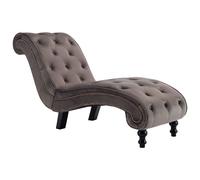 Chaise Longue Velours Gris - Vidaxl Gris