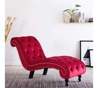 Chaise Longue Velours Rouge - Vidaxl Rouge
