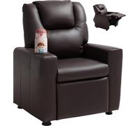 VEVOR Fauteuil Inclinable pour Enfants Chaise en PU avec Porte-gobelet Marron