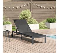 Chaise Longue Vidaxl Avec Roues En Poly Rotin Noir