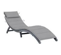 Chaise longue vidaxl en acacia gris H. 51 cm L. 60 cm pliable Gris G