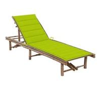 Chaise longue vidaxl en bambou H. 30 cm vert L. 200 cm non empilable non pliable Vert G
