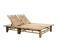 vidaXL Chaise longue 2 places en bambou 200 x 130 cm, dossier réglable marron