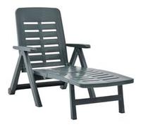 Chaise Longue Pliable Plastique Vert Terrasse Jardin Patio Extérieur vidaXL