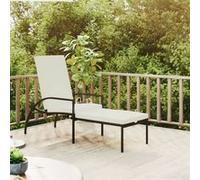 Chaise Longue avec Repose-pied Résine Tressée Gris Bain de Soleil vidaXL