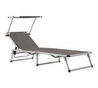 Chaise longue vidaxl gris H. 25.5 cm L. 186 cm en aluminium non empilable pliable Gris G
