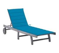 Chaise longue vidaxl H. 30 cm gris L. 200 cm en acacia non empilable non pliable Gris G