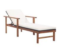 Chaise longue vidaxl H. 56 cm noir en acacia L. 200 cm non empilable non pliable Gris G