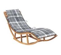 Vidaxl Chaise Longue À Bascule Avec Coussin Bois De Teck Solide