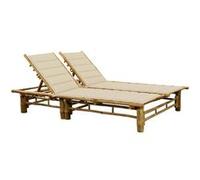 Vidaxl Chaise Longue Pour 2 Personnes Avec Coussins Bambou