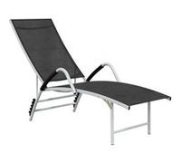 Chaise longue H. 96 cm noir L. 170 cm en aluminium empilable non pliable