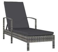 Chaise longue avec Coussin Résine Tressée Extérieur Jardin Camping vidaXL